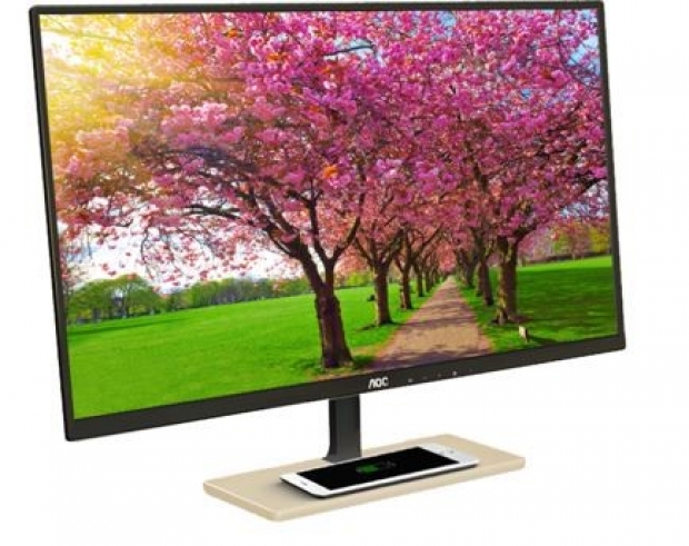 AOC releases HD 27” PLS Monitor with a Qi Wireless Charging Base