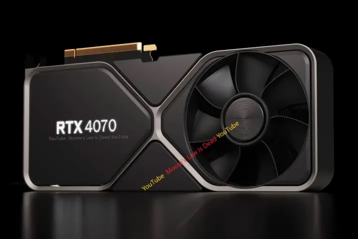A render is shown of an Nvidia GeForce RTX 4070