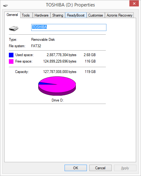 test video copy file too large disk info