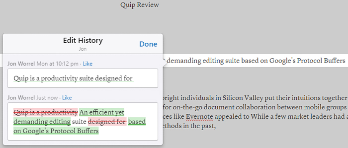quip line editing example