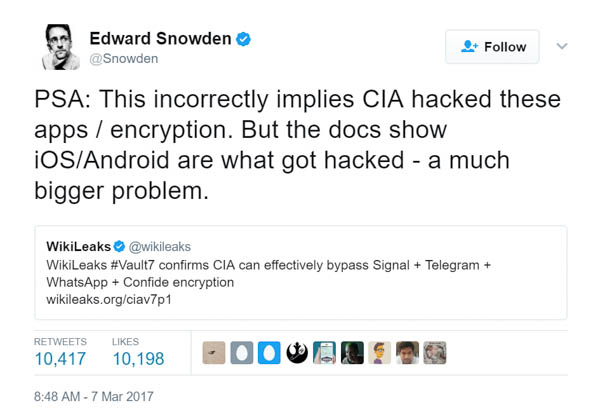 edward snowden twitter wikileaks vault 7