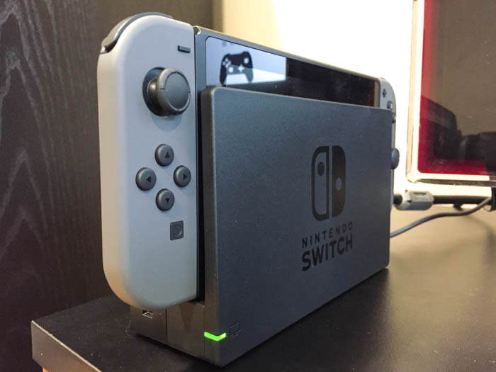 nintendo switch console docked
