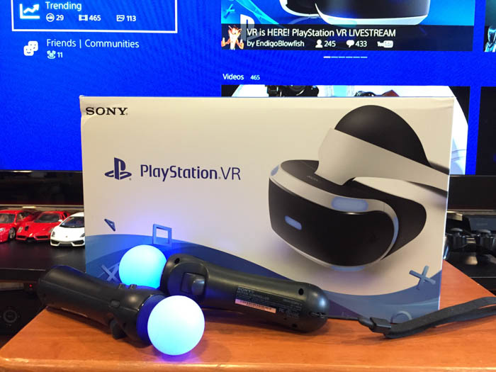 playstation vr box and move controllers