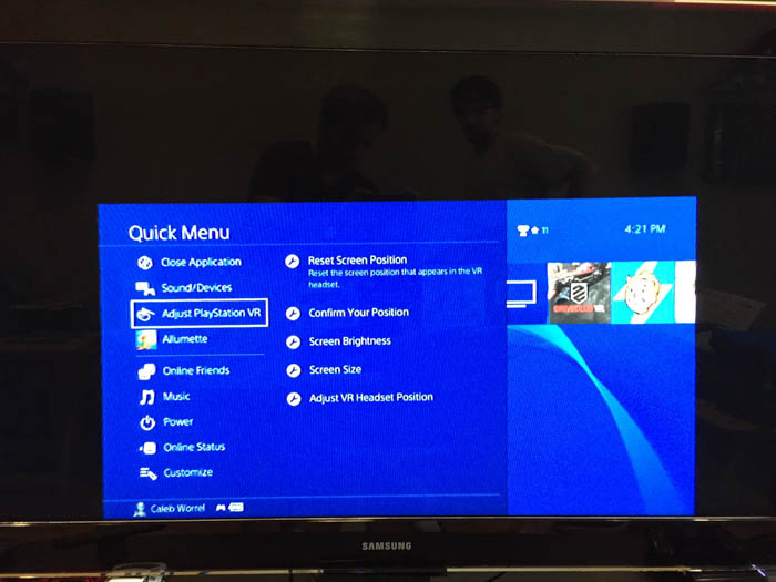 playstation vr menu interface