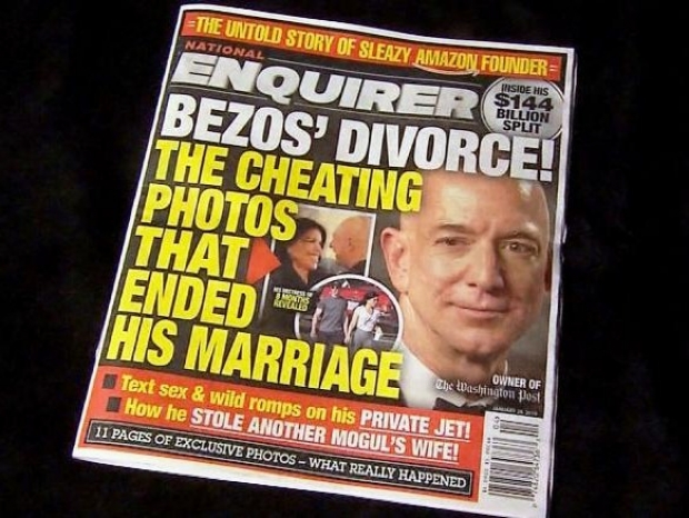Amazon&#039;s Bezos says National Enquirer tried to blackmail him