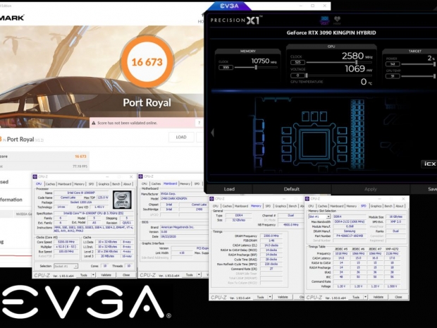 EVGA Geforce RTX 3090 KINGPIN shatters 3D Mark Port Royal record