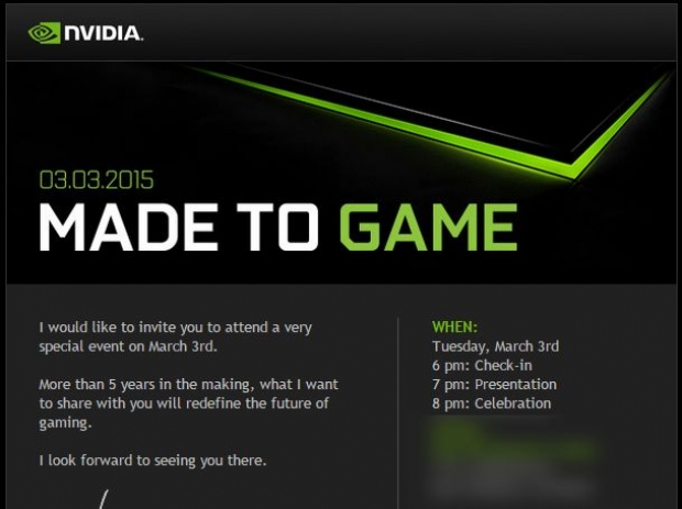 Nvidia schedules Made to Game event for March 3