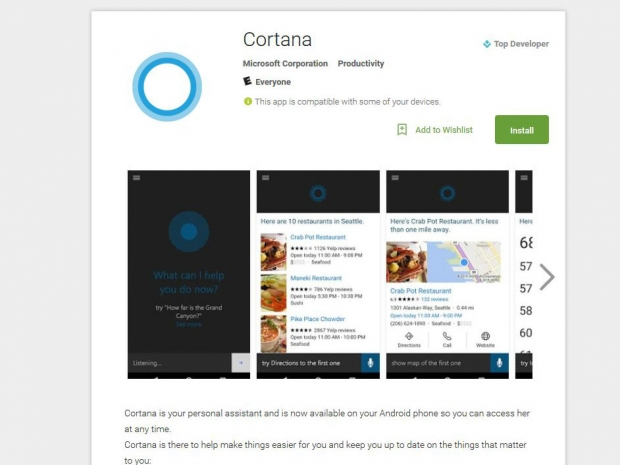 Cortana speaks fluent Android