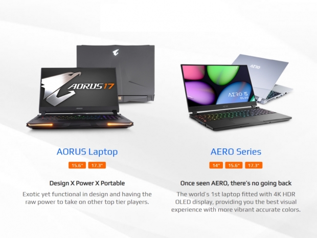 Gigabyte also updates its Aorus and Aero gaming laptops